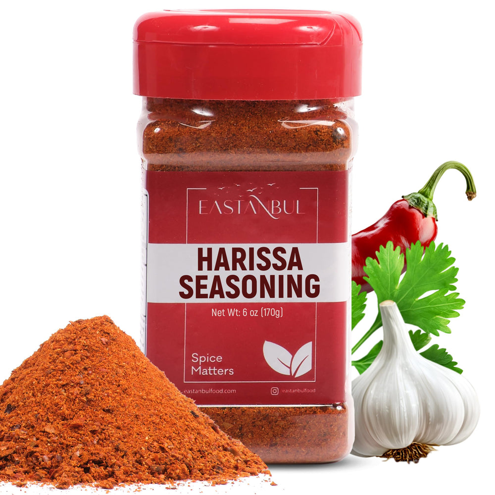 Eastanbul Harissa seasoning jar front view ready to flavor dishes with warmth