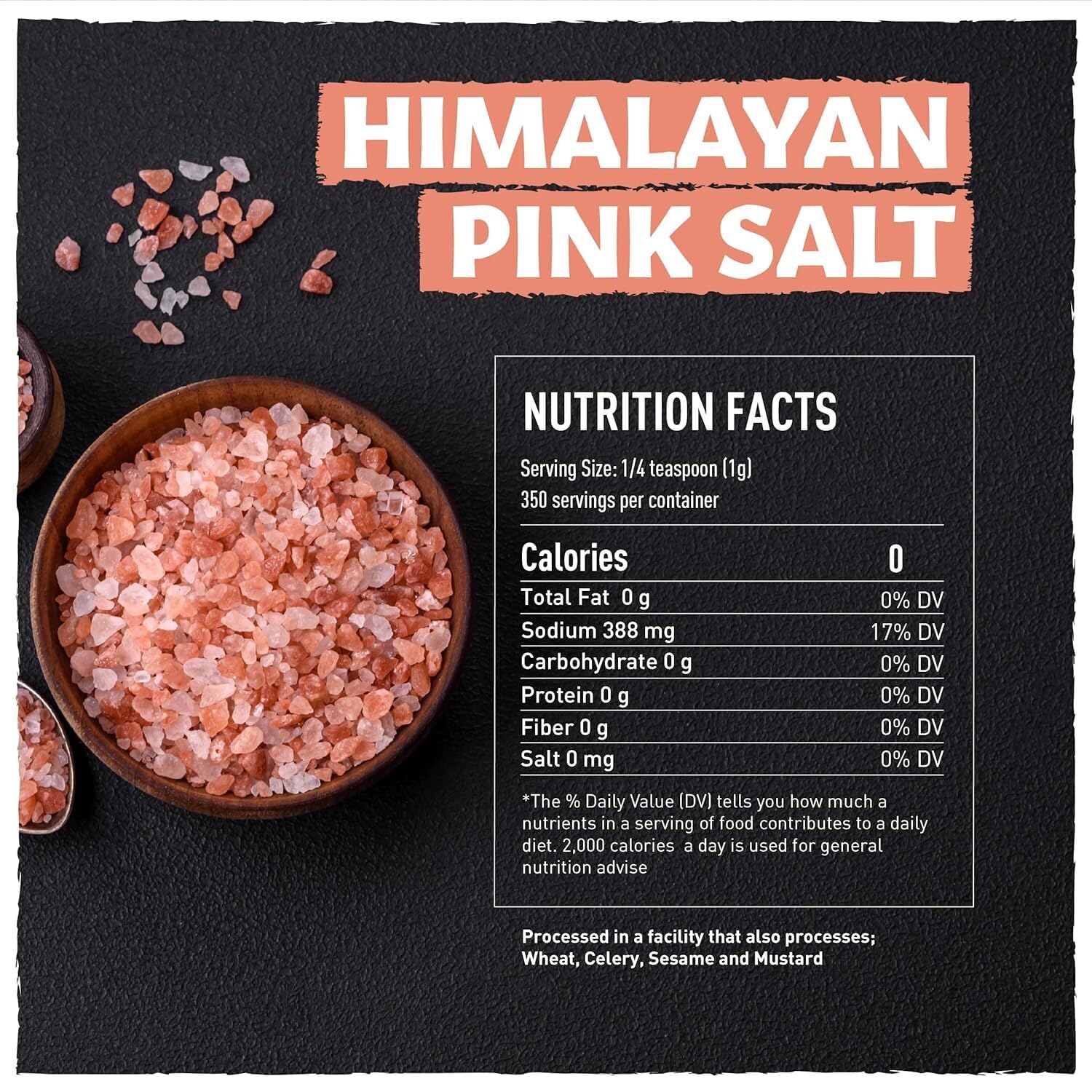 Eastanbul Himalayan pink salt coarse grains in a 2.2 lb bag for grinders.