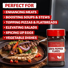 Eastanbul Urfa Pepper Flakes jar delivers smoky bite to kebabs.