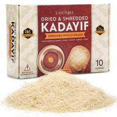 Eastanbul kataifi dried shredded dough packaging for quick batch desserts