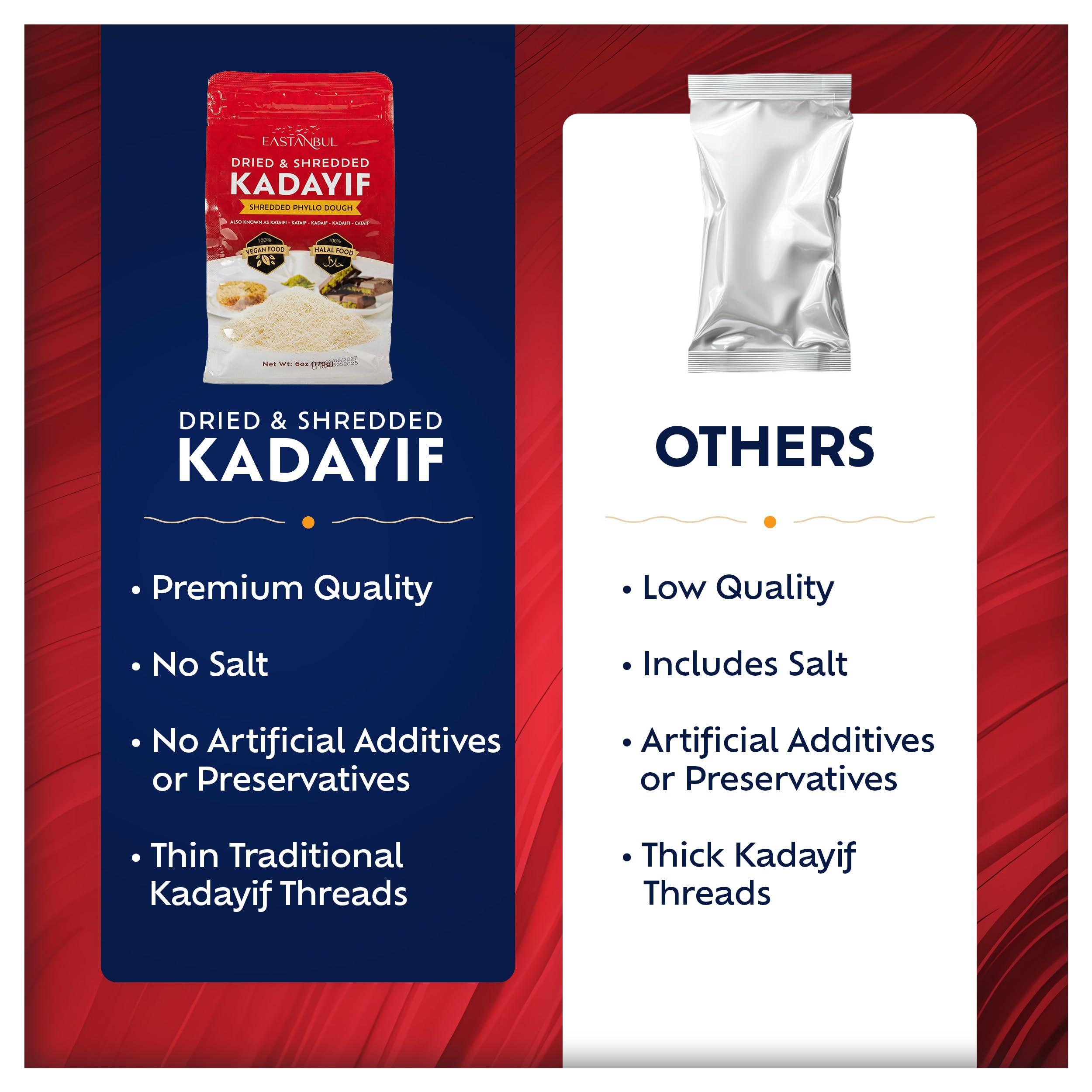 Eastanbul Kataifi halal product suitable for Turkish and Middle Eastern recipes