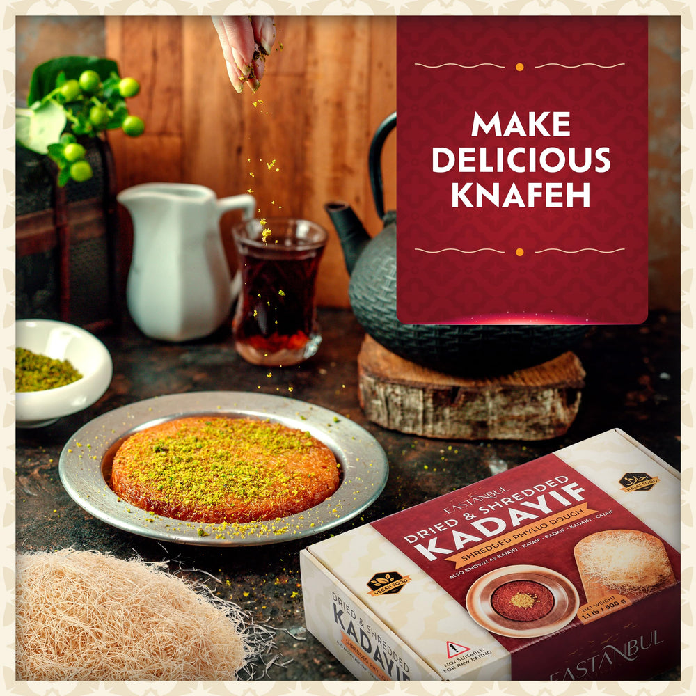 Eastanbul kataifi pistachio dessert ingredient for rich filling