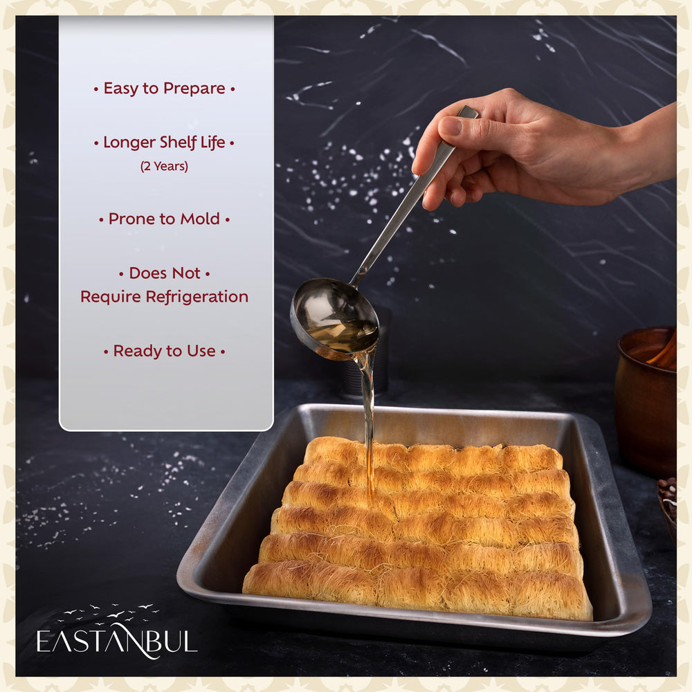 Eastanbul Kataifi rolls: hand-shaped thin strands enhance texture and syrup uptake