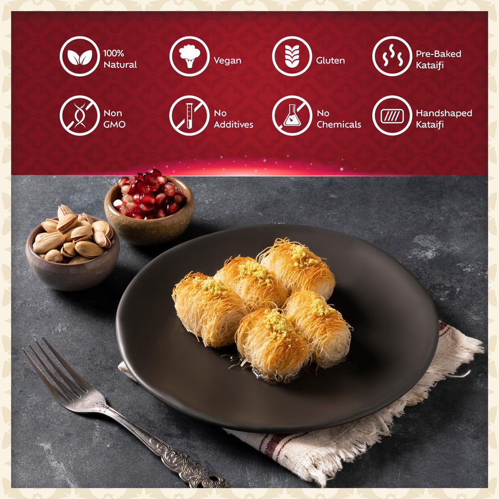 Eastanbul Kataifi rolls: wheat-based ingredient with gluten details on packaging