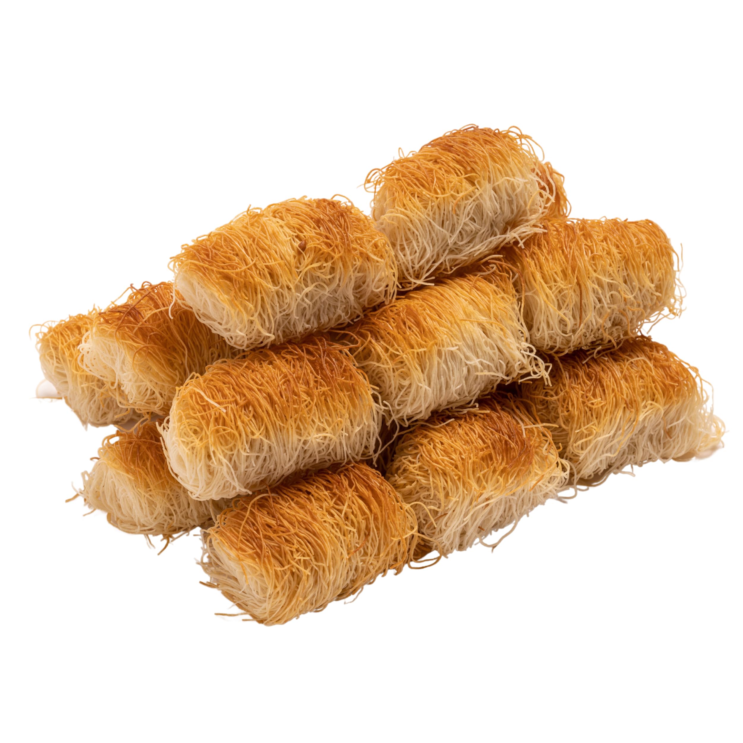 Eastanbul Kataifi rolls: twisted dough closeup highlighting delicate strands for authentic dessert texture