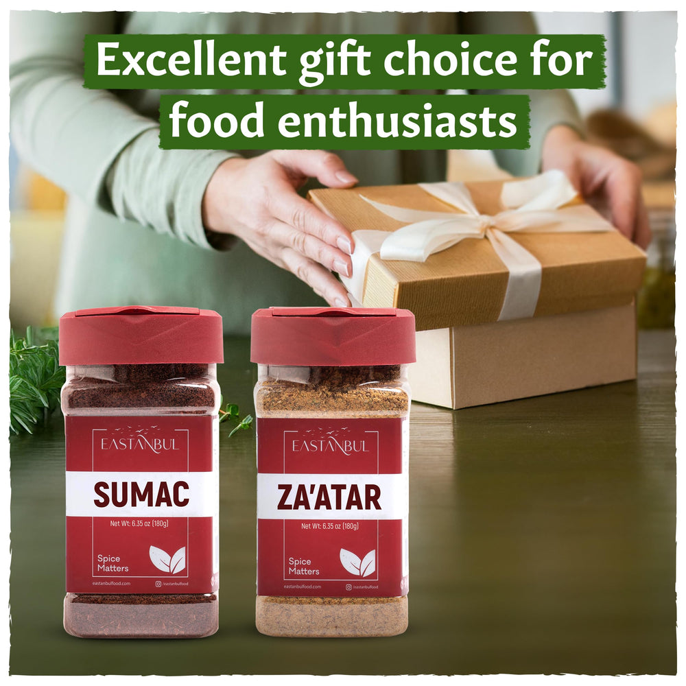 Eastanbul zaatar on bread or vegetables for aromatic crust.