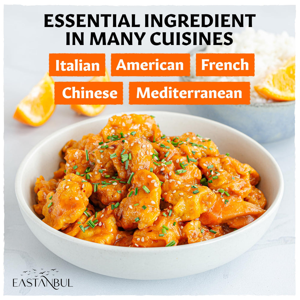 Eastanbul granulated orange peel in batter for bright citrus flavor.