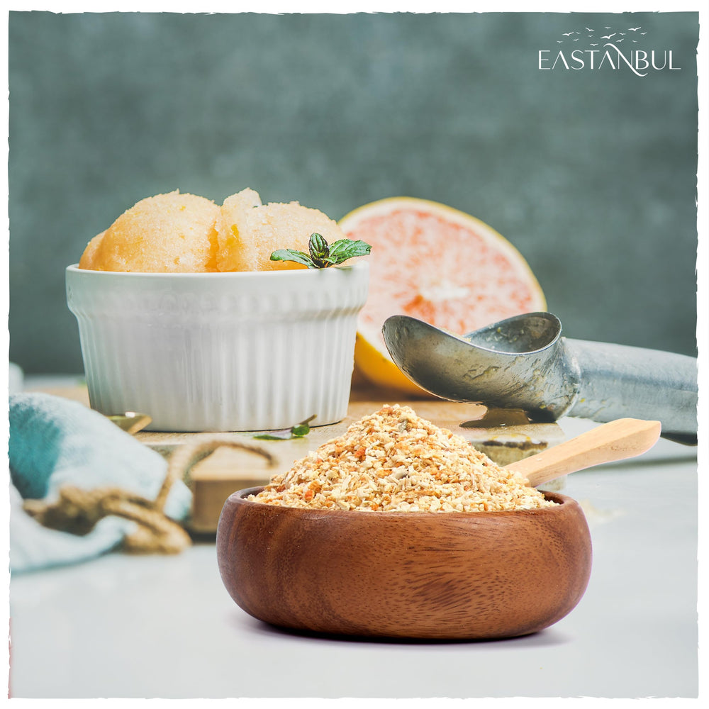 Eastanbul granulated orange peel gluten-free and preservative-free option.