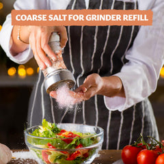 Pouring Eastanbul Himalayan pink salt into a grinder to unlock aroma.