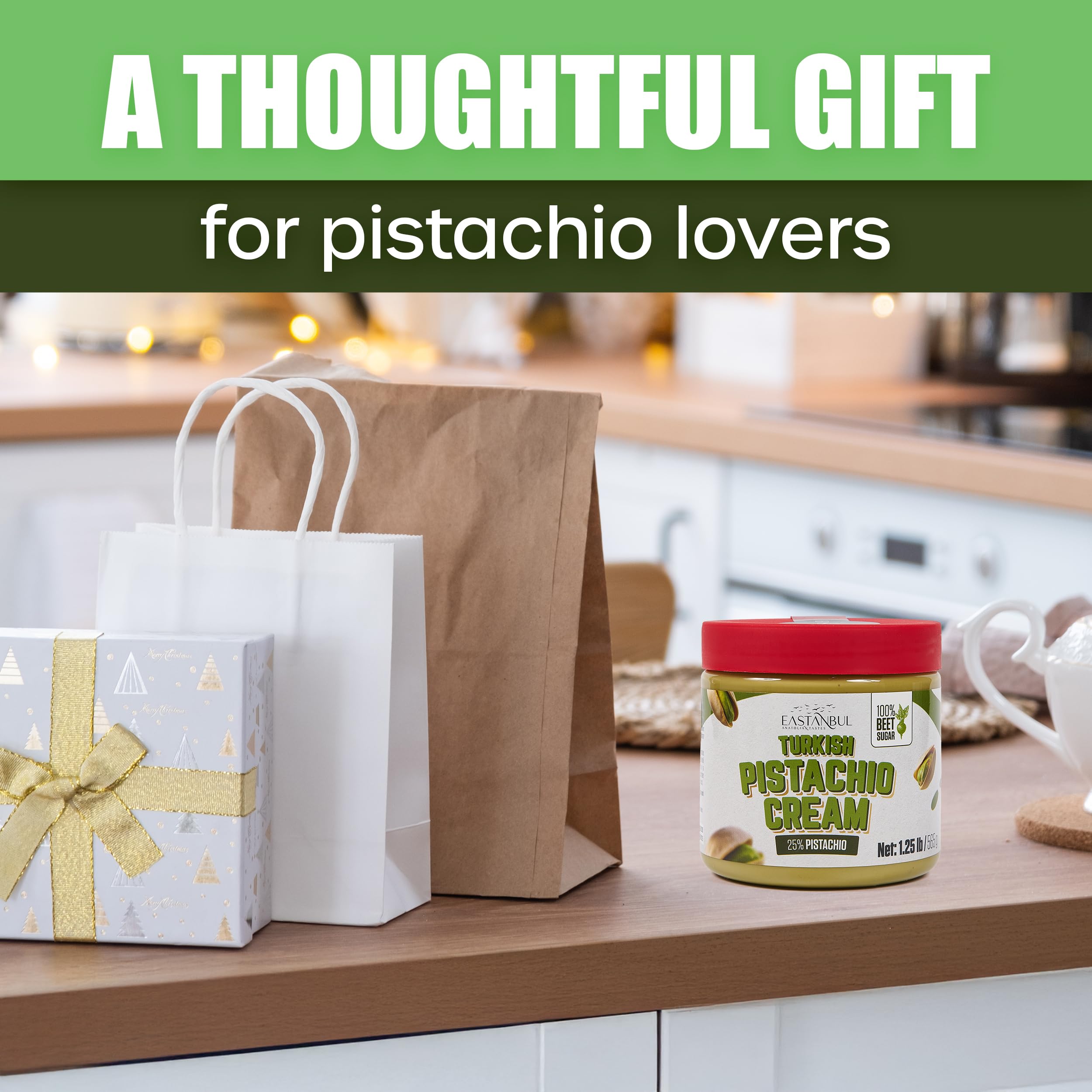 Eastanbul Pistachio Cream on toast for a luxurious breakfast.