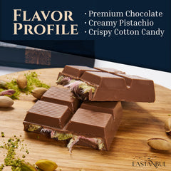 Eastanbul angel hair candy ribbon within the chocolate, luxurious texture highlight.