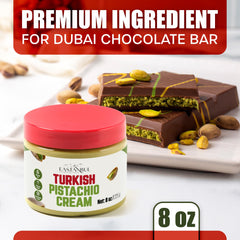 Eastanbul Pistachio Cream swirled on ice cream for a luxurious dessert.