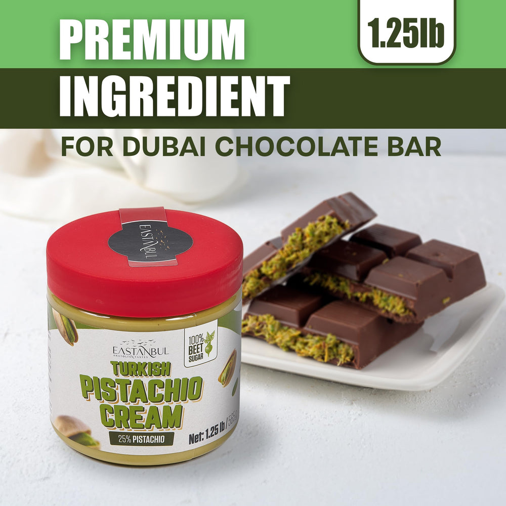 Eastanbul Pistachio Cream ingredient card highlighting premium pistachios.