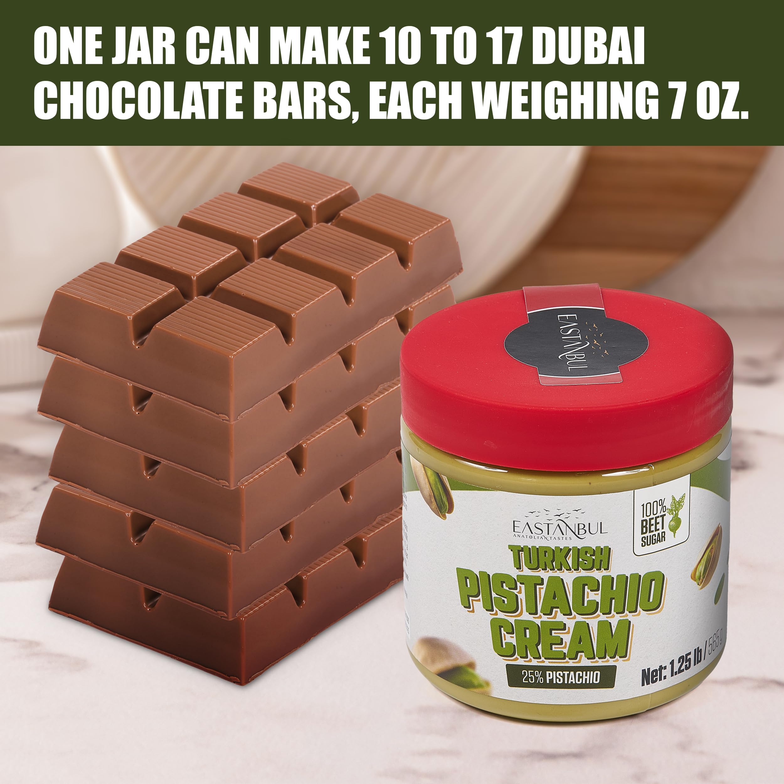 Eastanbul Pistachio Cream as pastry topping enhances flavor and creaminess.