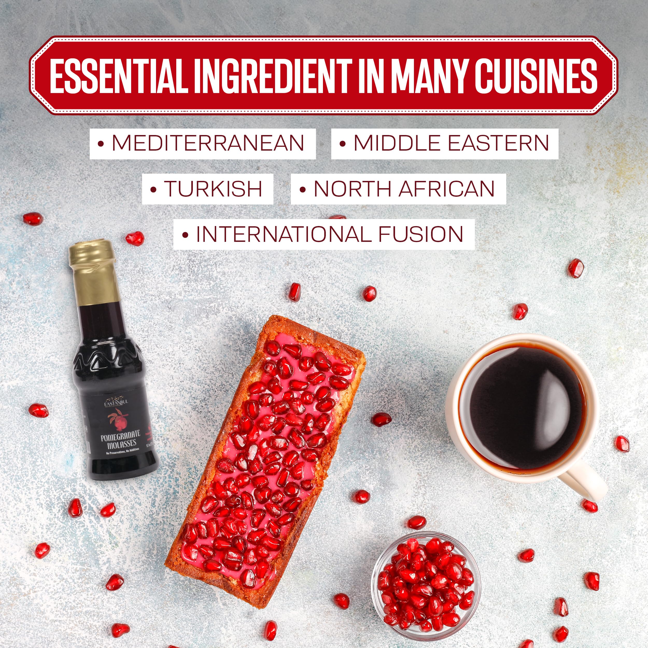 Eastanbul Pomegranate Molasses in a beverage for natural flavor boost