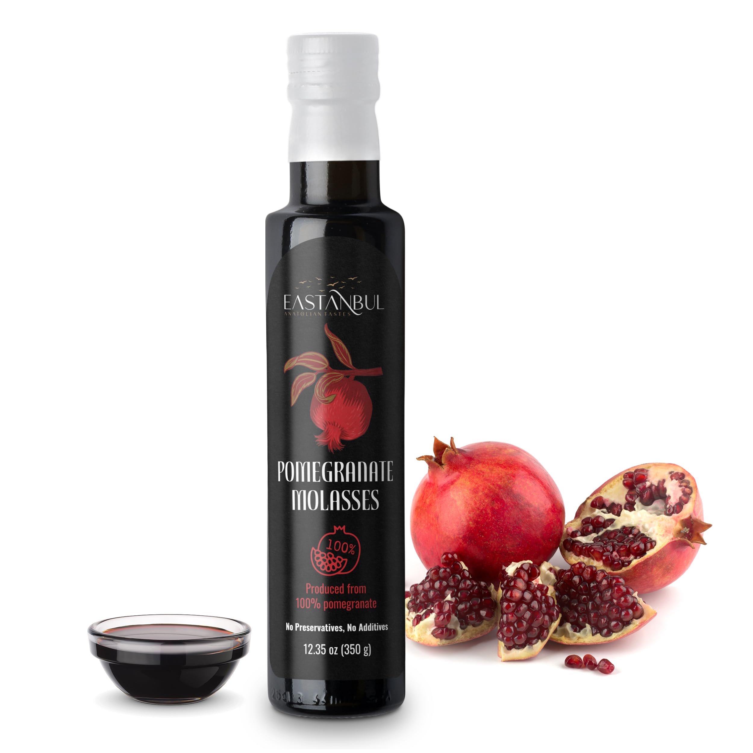 Eastanbul Pomegranate Molasses bottle ready for dressings and marinades.