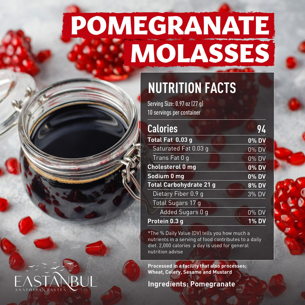 Eastanbul Pomegranate Molasses drizzle on dressing plate for tangy salad finish