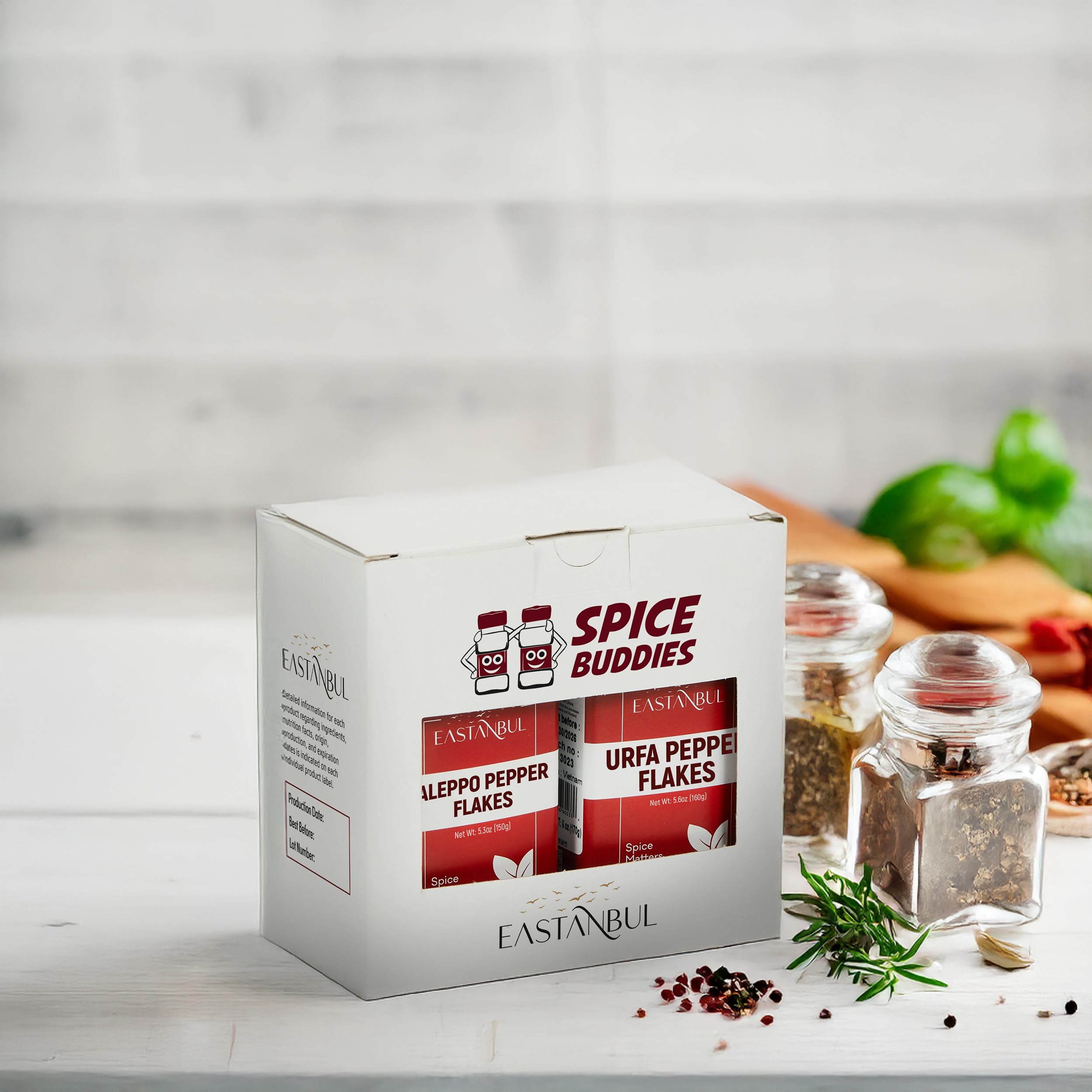 Eastanbul Pul Biber Flakes jar boosts flavor on dips and meats.