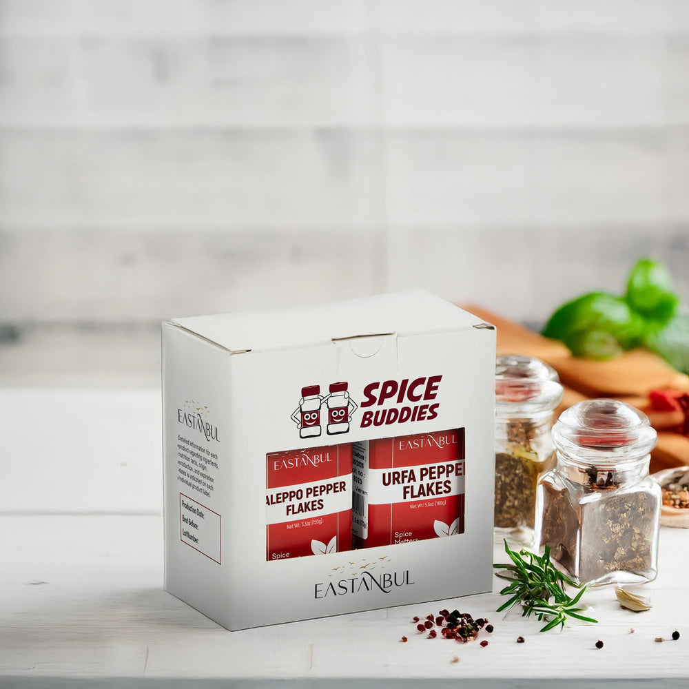 Eastanbul Pul Biber Flakes jar boosts flavor on dips and meats.