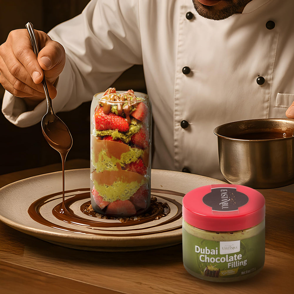 Eastanbul quick Dubai chocolate ideas for tasty dessert toppings.