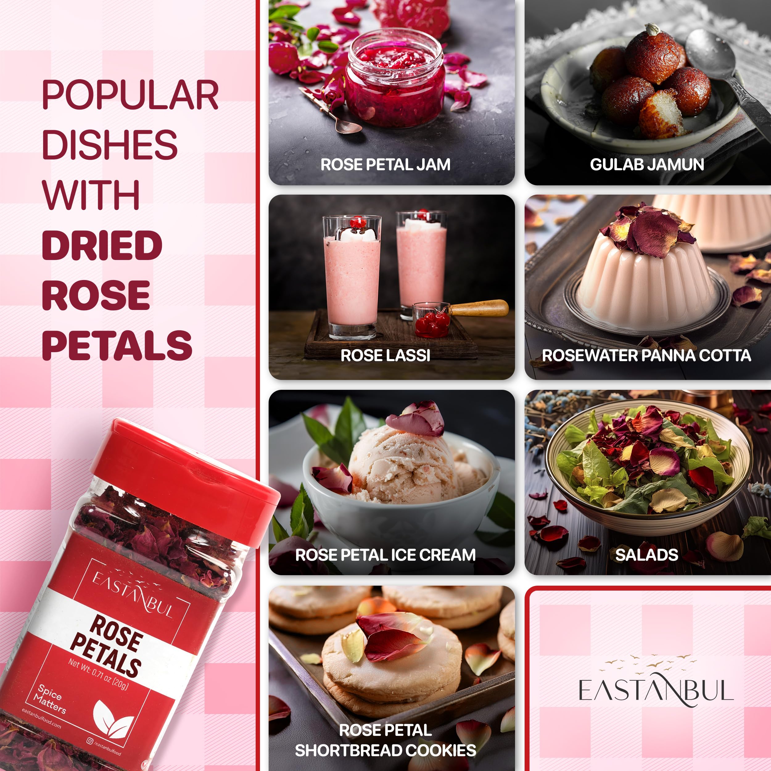 Eastanbul rose petals cake decor adds color and natural flavor.