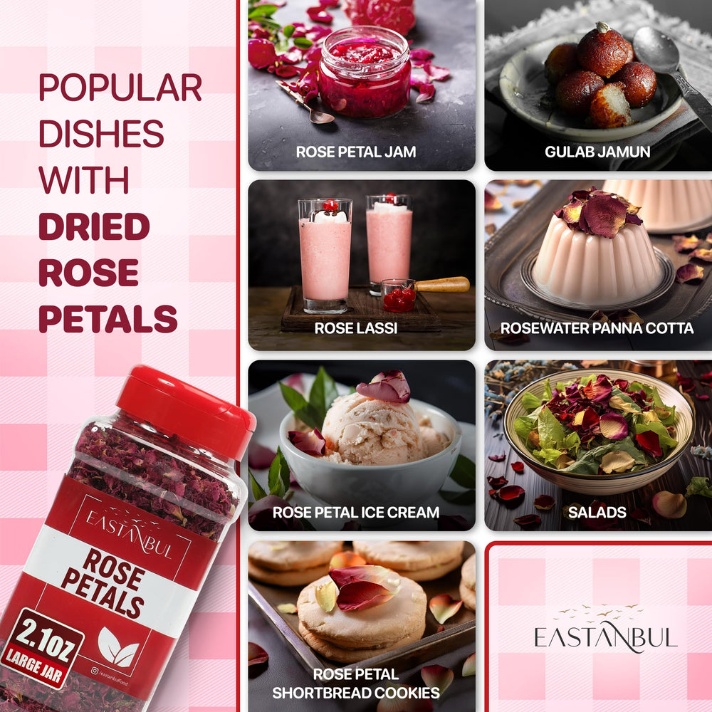 Eastanbul rose petals tea infusion adds delicate floral aroma to tea.