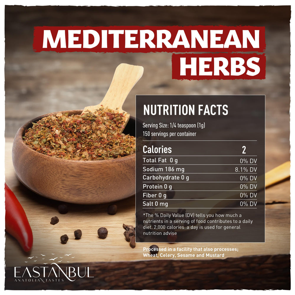 Eastanbul sea salt herb blend ingredients close-up highlighting natural, gluten-free seasoning.