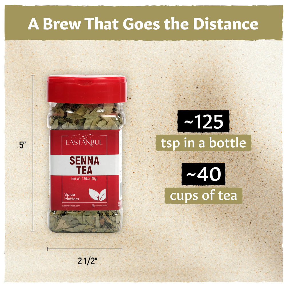 Eastanbul Senna Tea packaging highlights natural, non-GMO, gluten-free quality