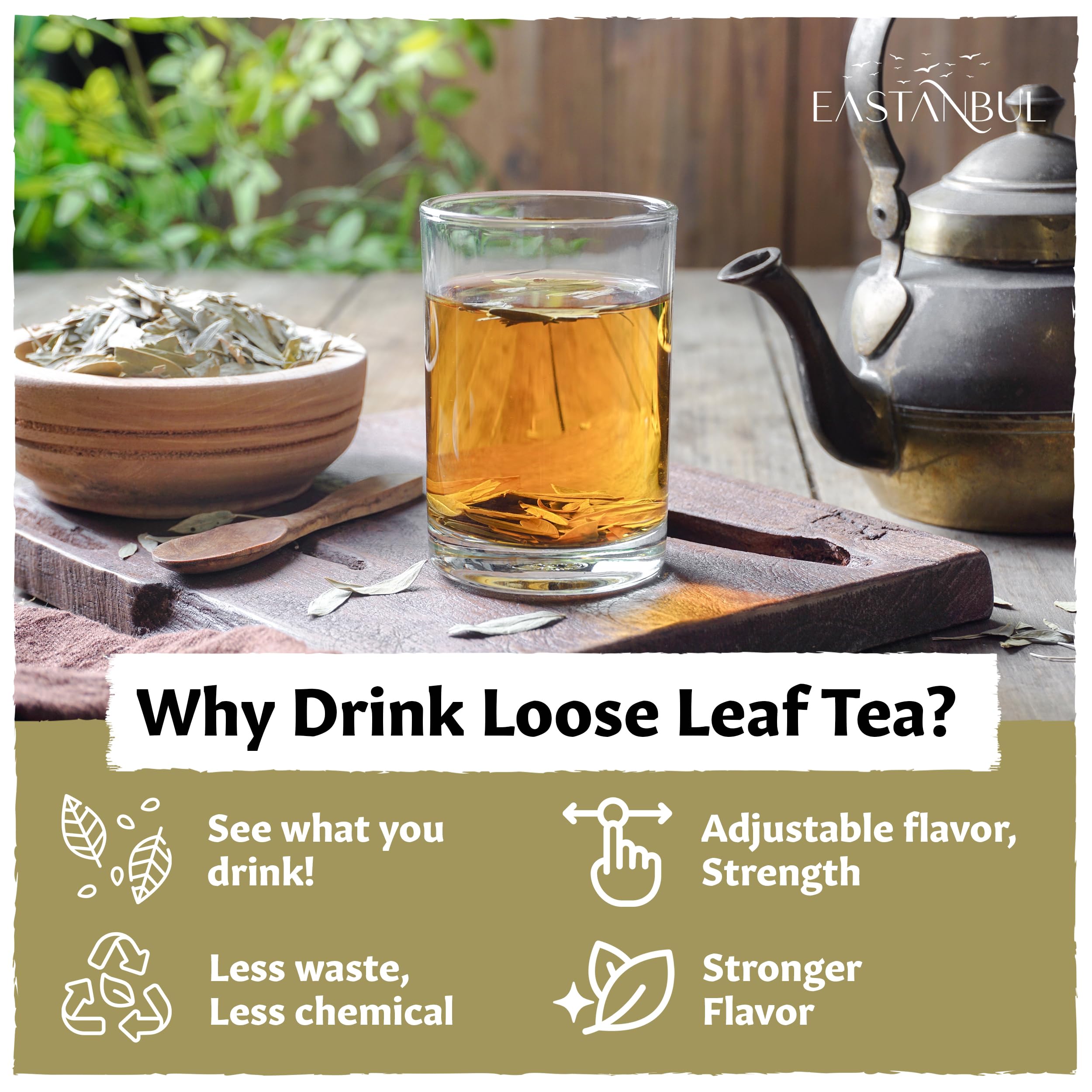 Mug of Eastanbul Senna Tea with fragrant steam