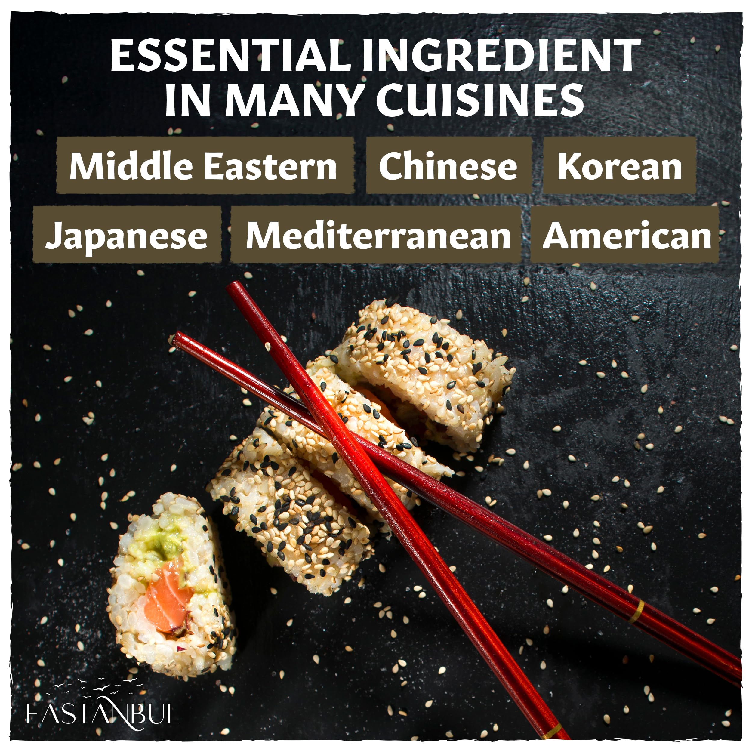 Eastanbul sesame seeds in hummus for creamy texture and nutty lift