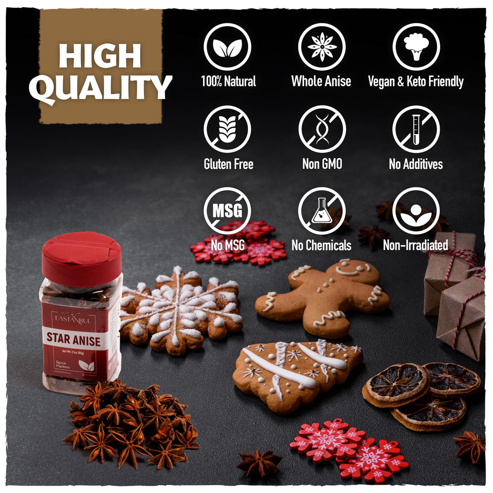 Eastanbul star anise on a spice rack highlighting quality