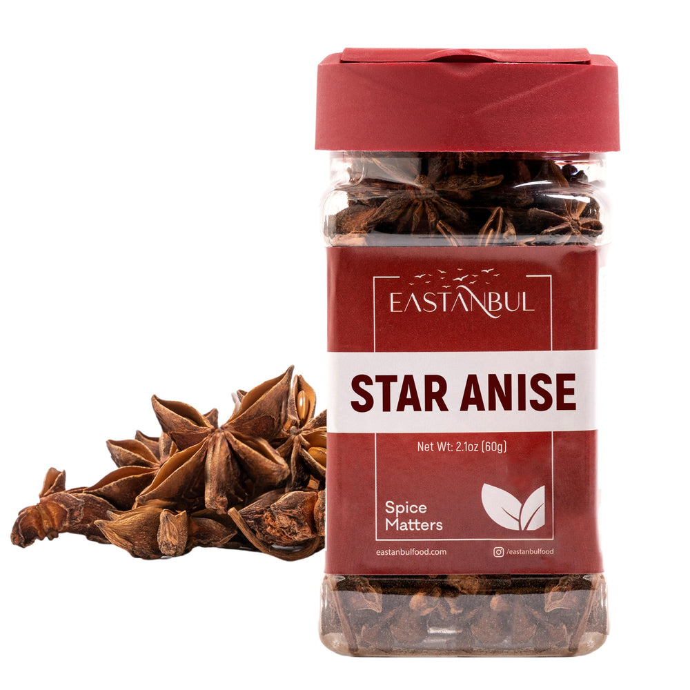 Eastanbul star anise whole jar with premium whole pods for pho and tea