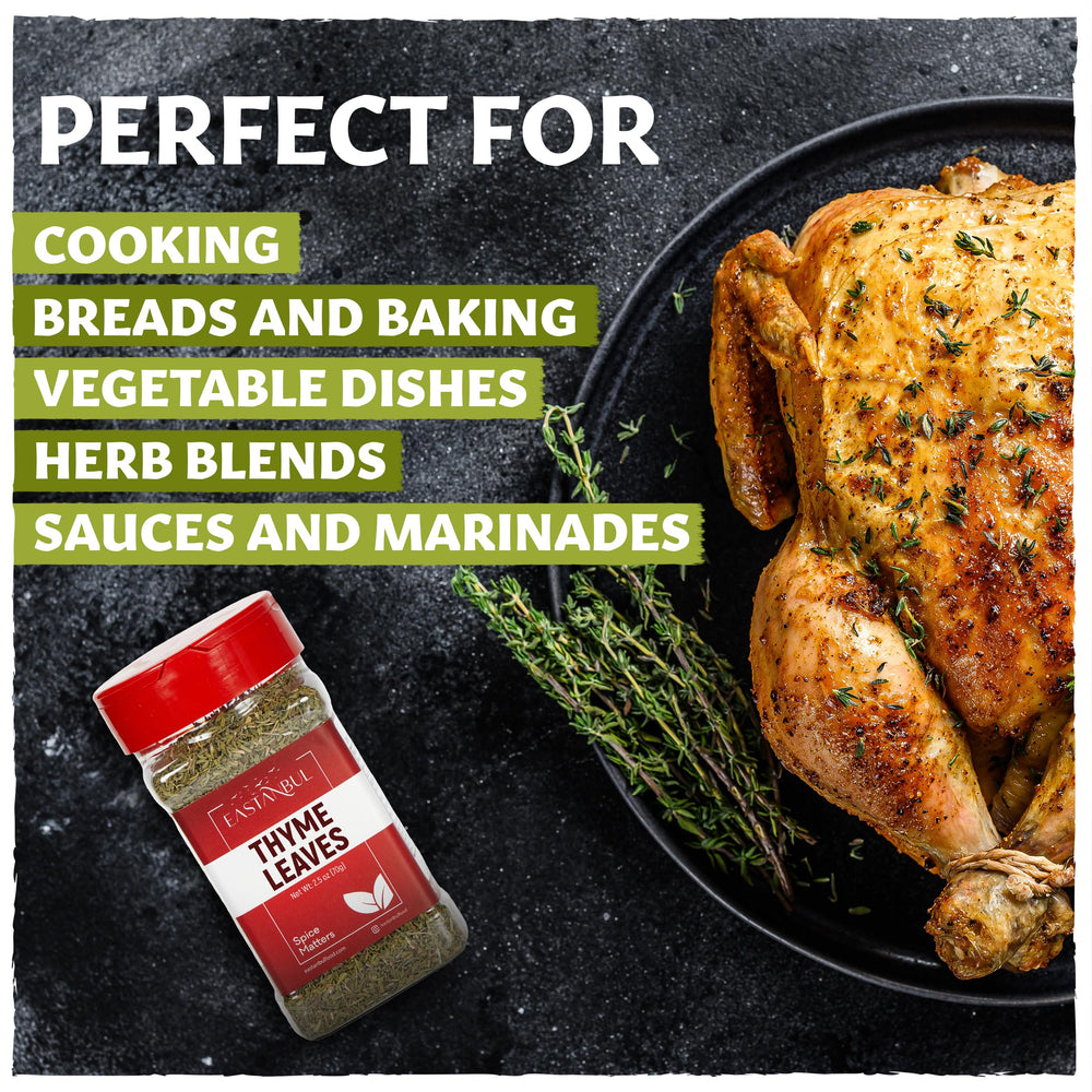 Eastanbul thyme leaves closeup highlights savory notes and minty warmth.