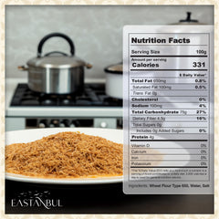 Eastanbul toasted kataifi strands deliver light, golden crunch.