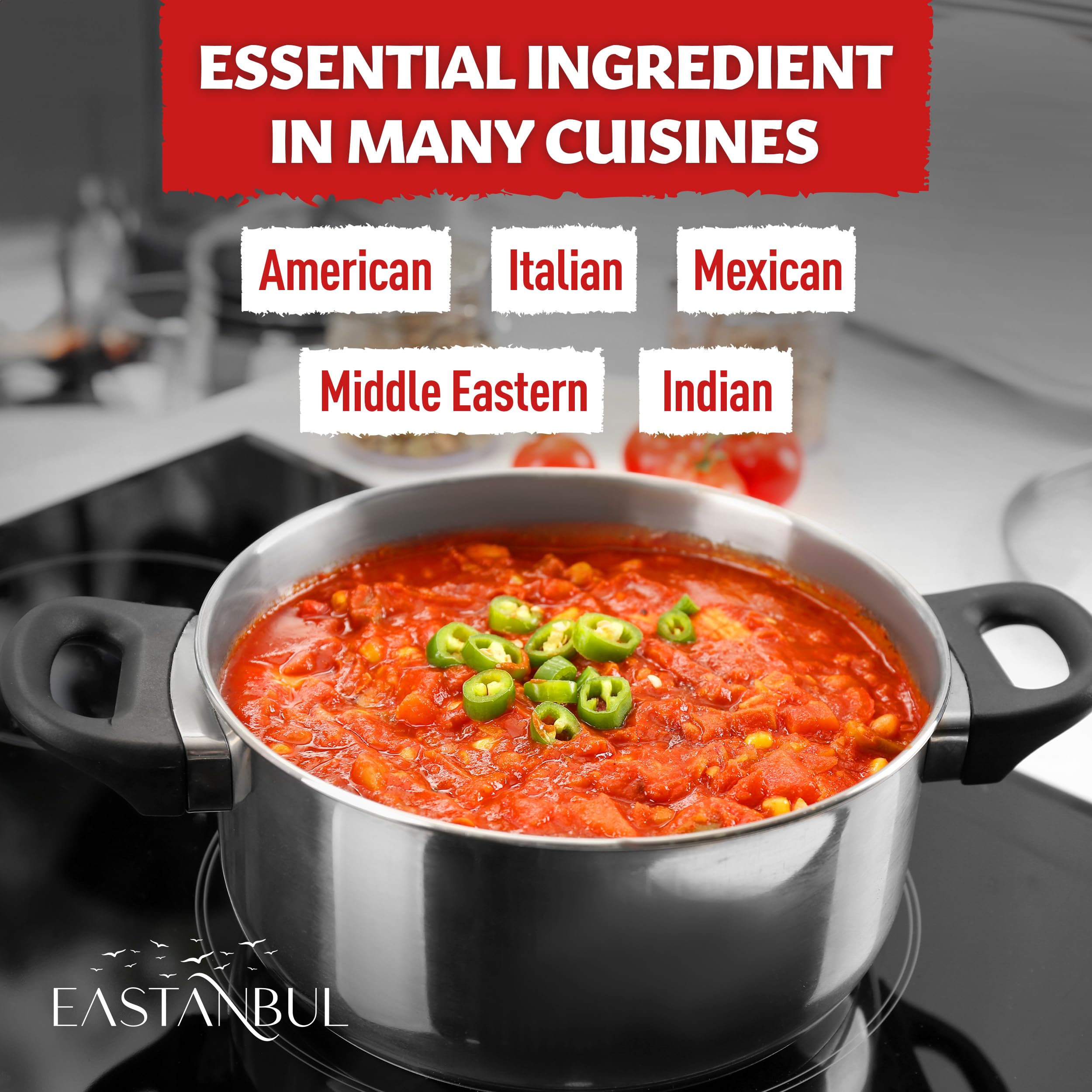 Eastanbul Tomato Powder beside a spice blend hints at versatile kitchen pairing.