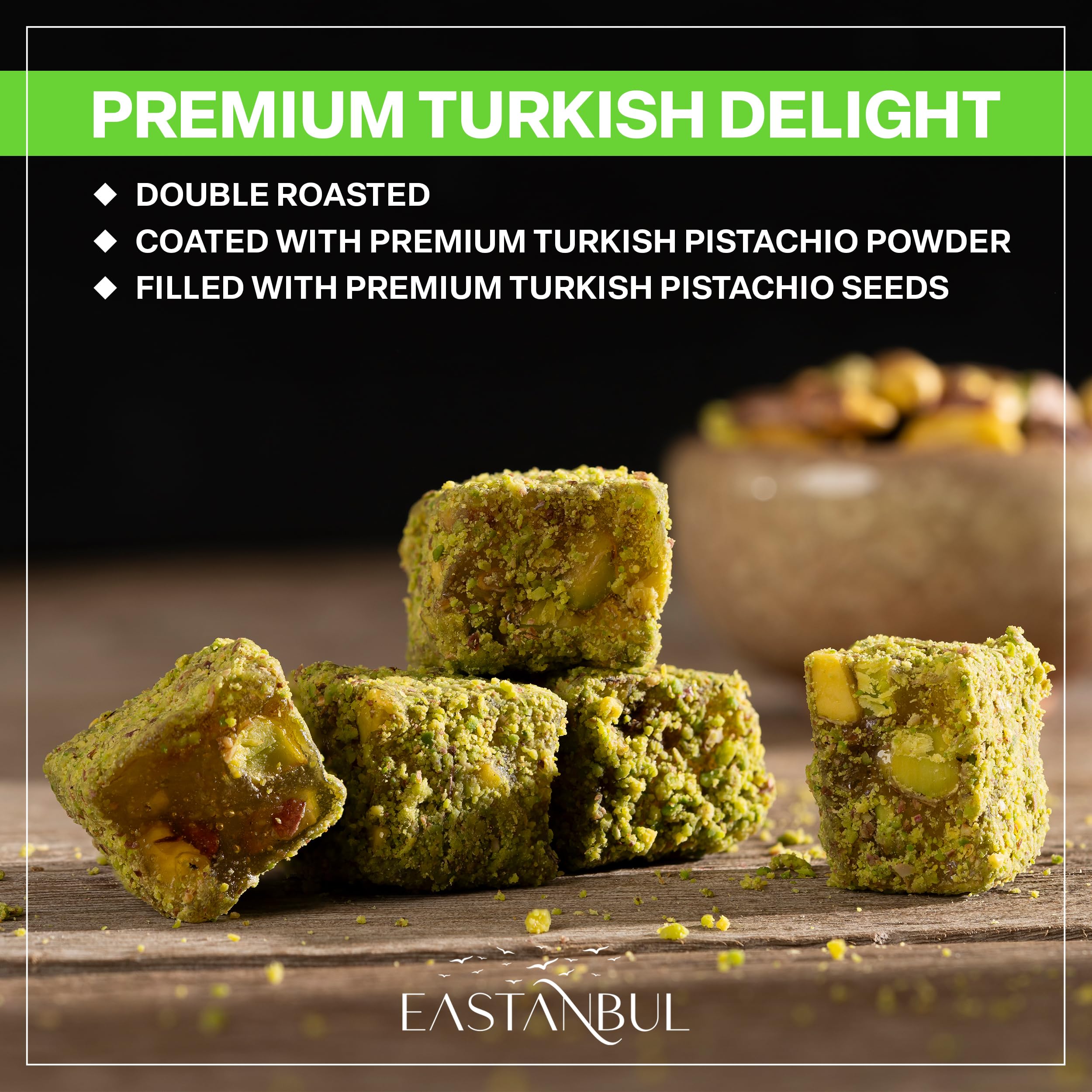 Eastanbul vegan gluten-free Turkish delight, suitable for varied diets.