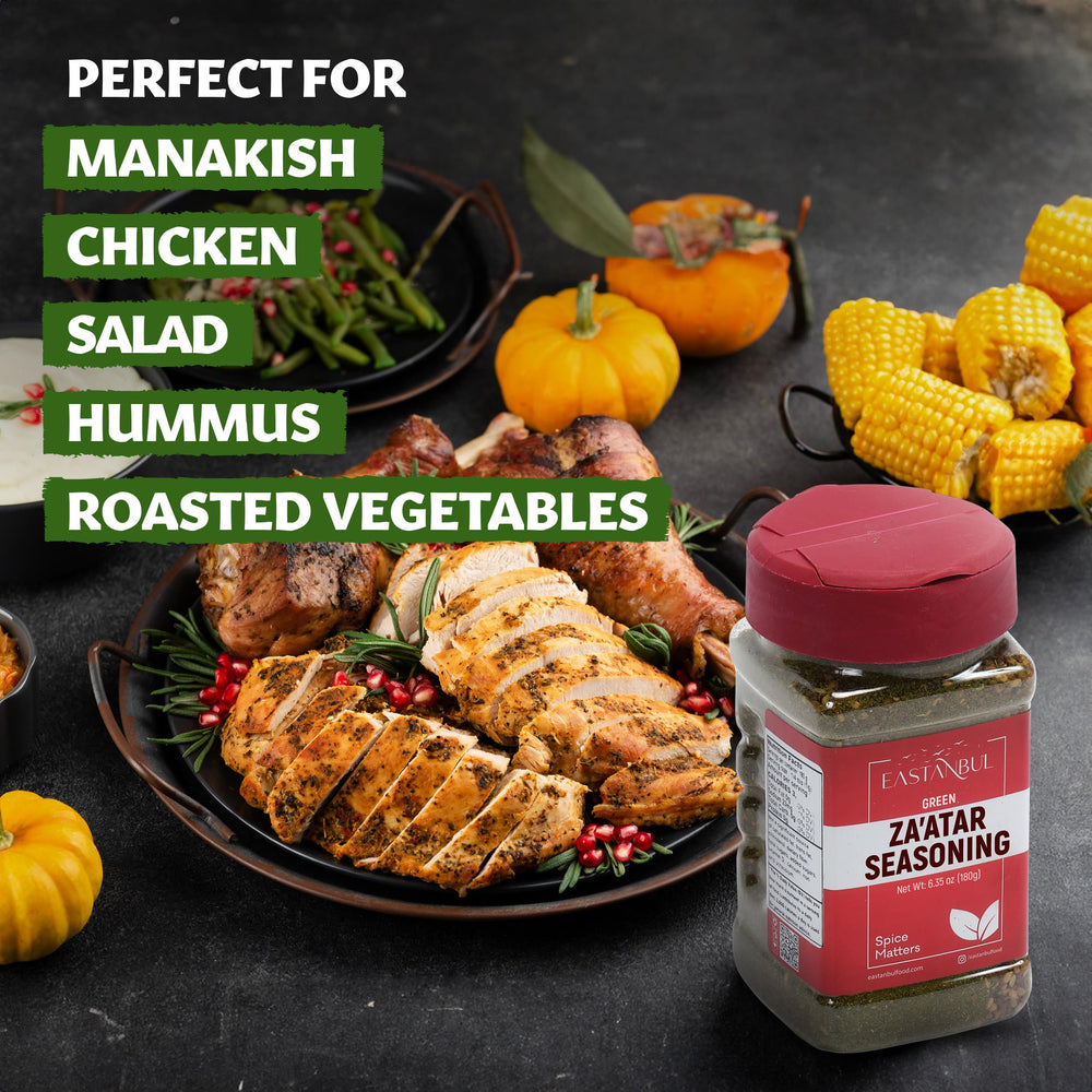 Eastanbul Zaatar Seasoning olive oil dip brings savory depth and brightness.
