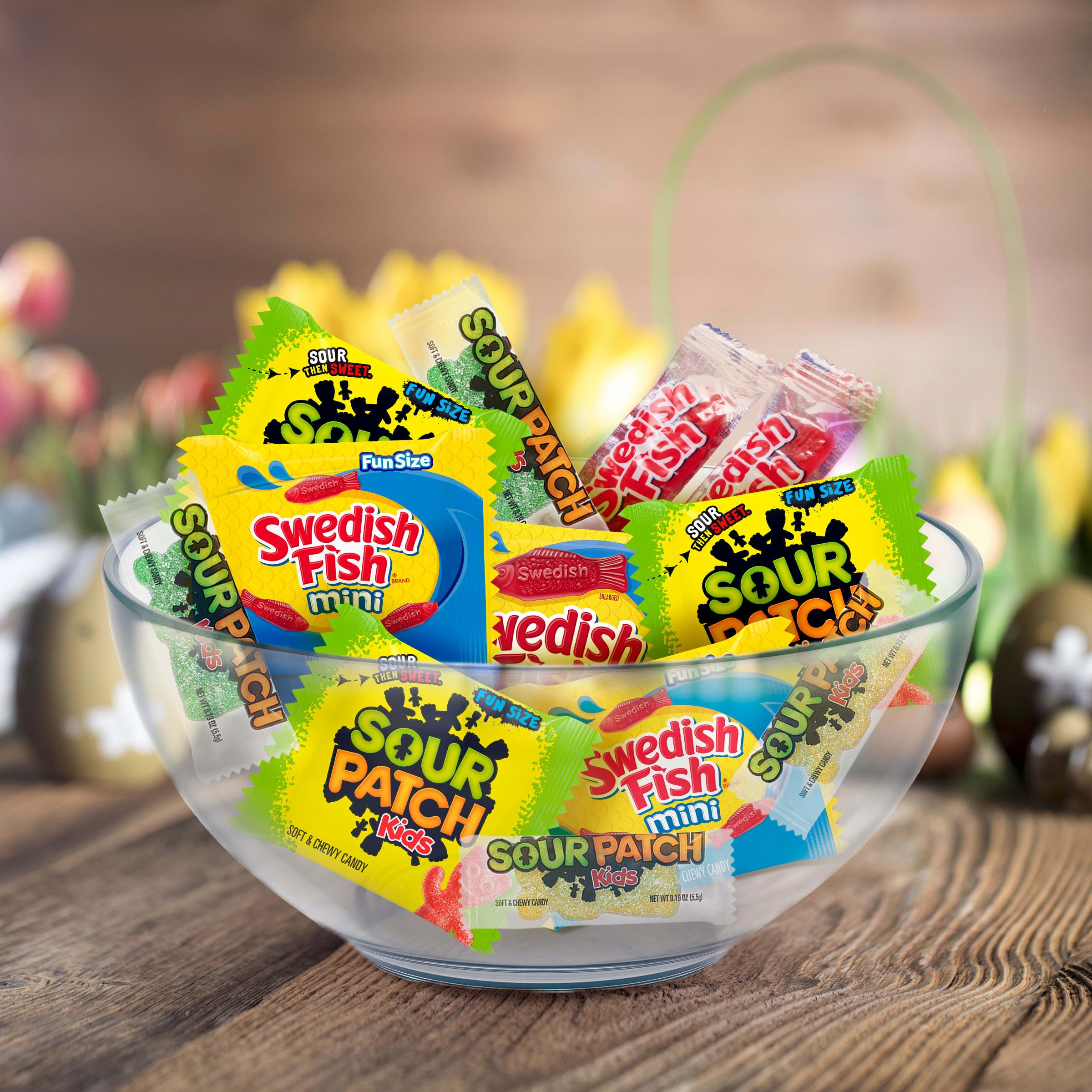 Easter basket stuffer using Sour Patch Kids variety