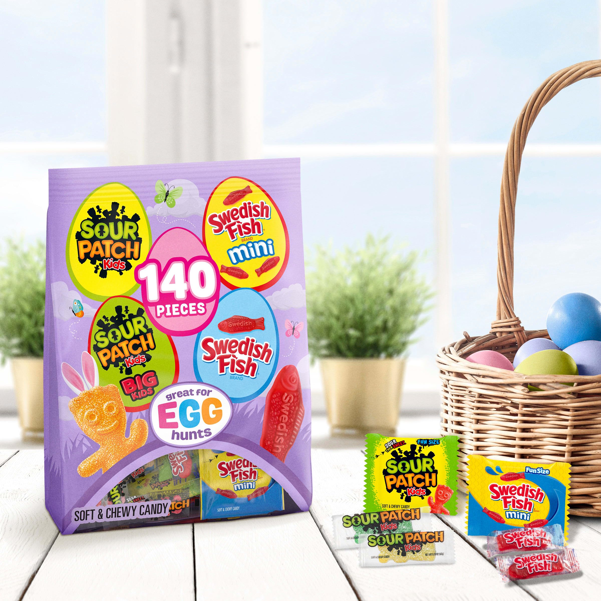 Sour Patch Kids and Swedish Fish Easter candy collection in bulk