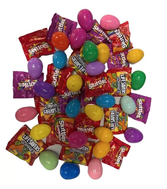 Easter hunt-ready eggs featuring sweet and sour gummies for celebrations