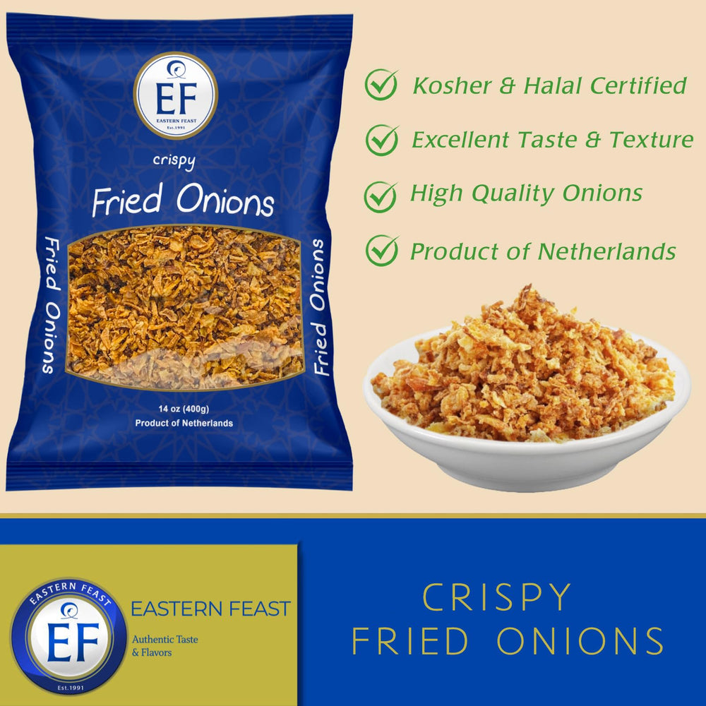 Eastern Feast crispy onions, Kosher and Halal certified for meals