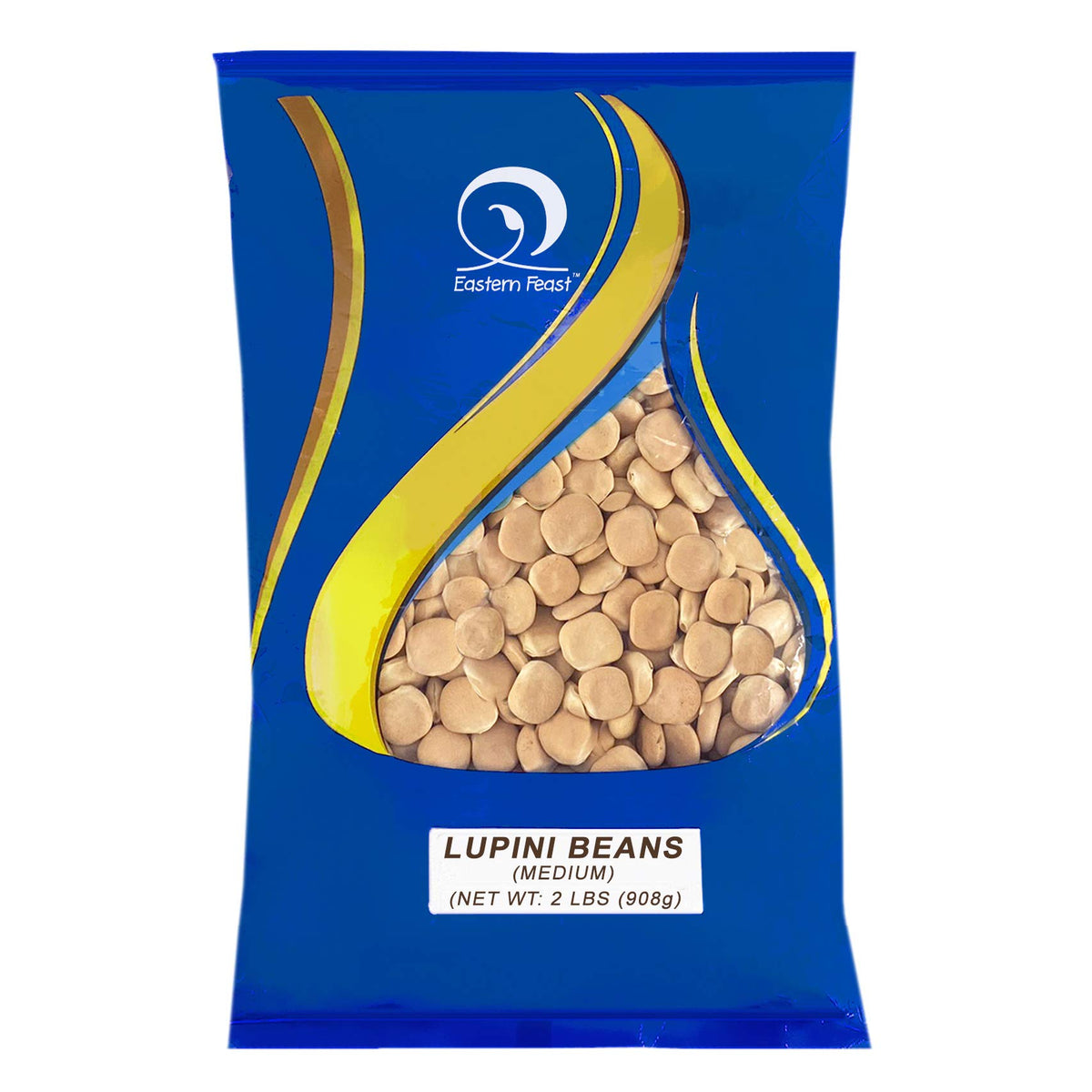 Eastern Feast lupini beans in a medium pack ready for soaking and snacking