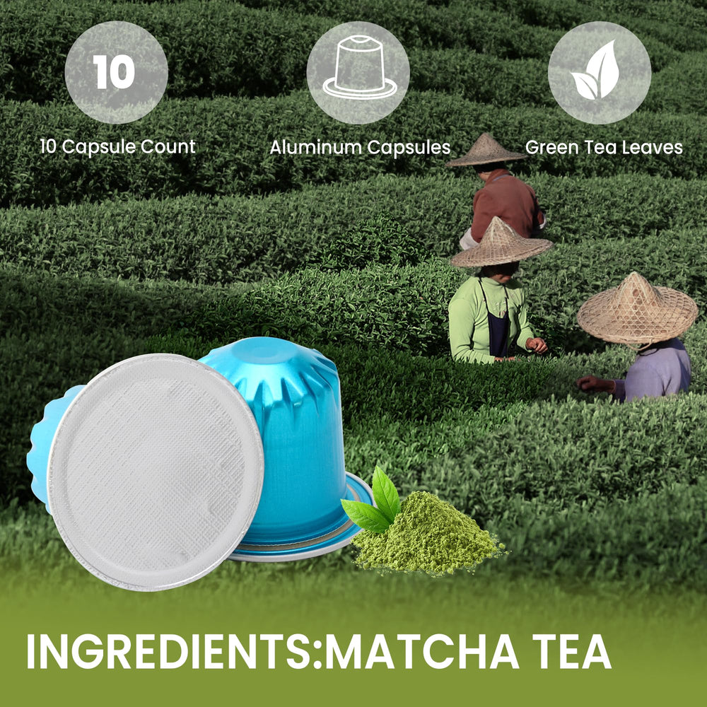 Eastsign matcha pod being poured into a cup for tasting