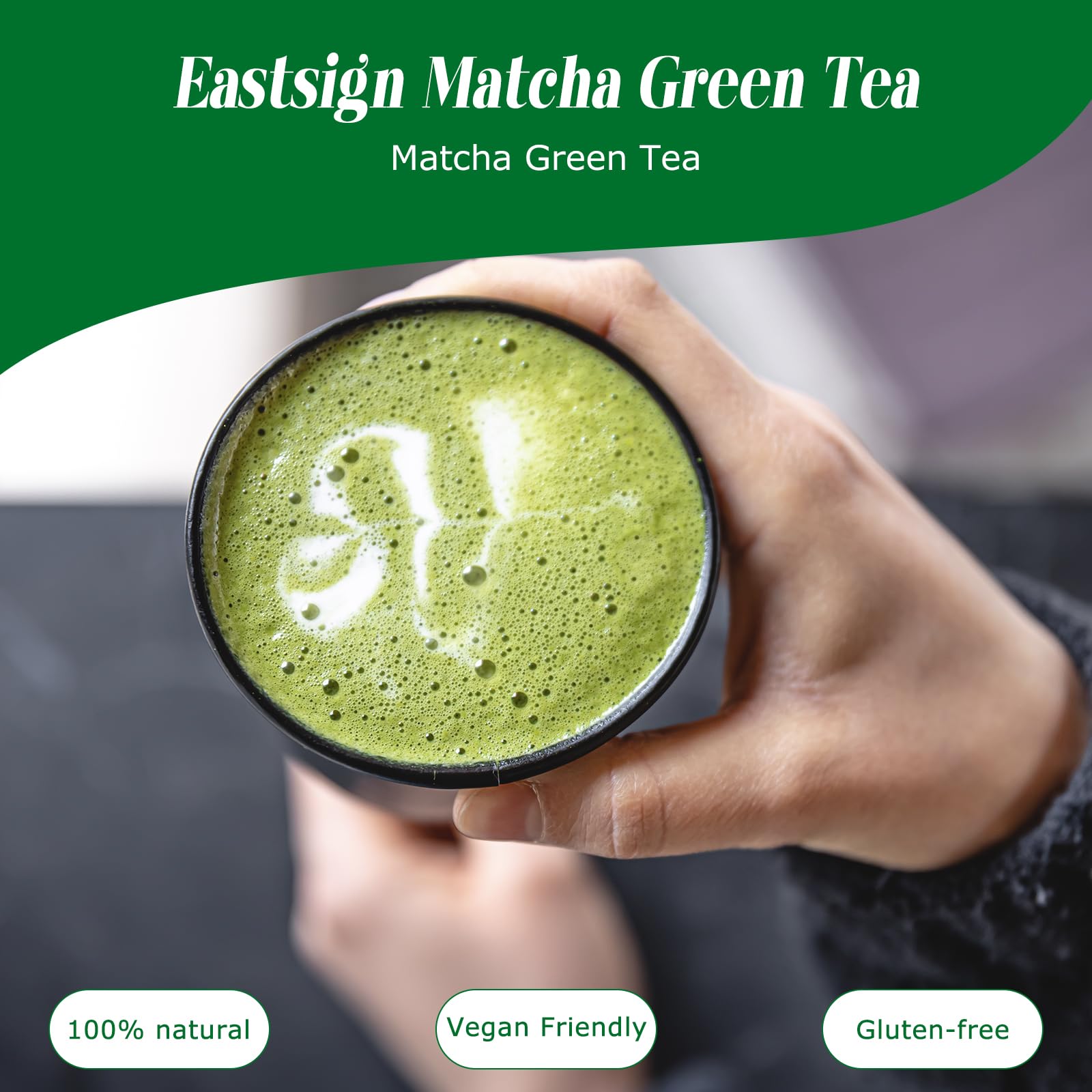 Eastsign Sweetened Matcha Latte Pod ready to brew in Nespresso Original machine.