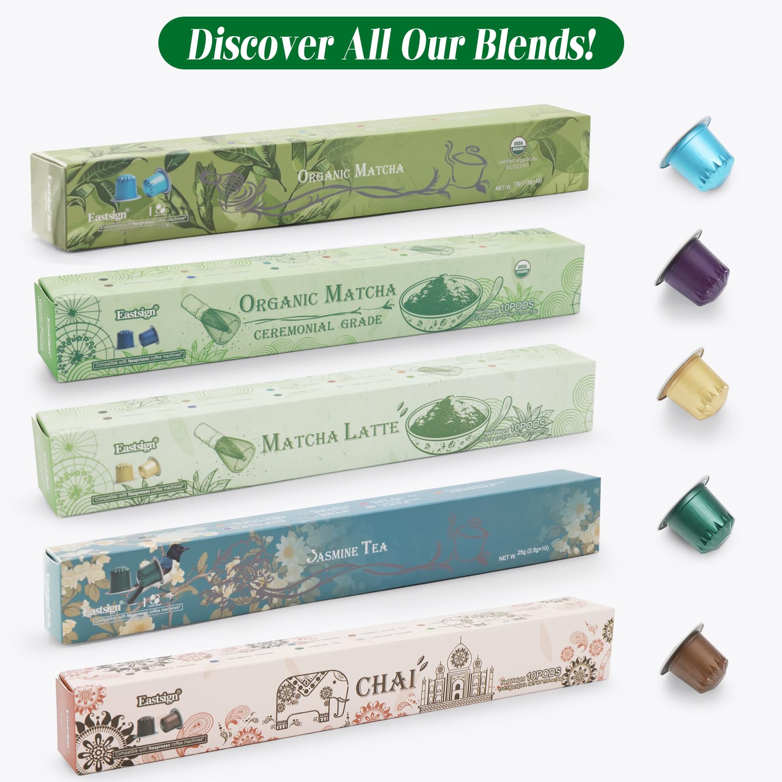 Eastsign recyclable pod detail highlights eco-friendly packaging.