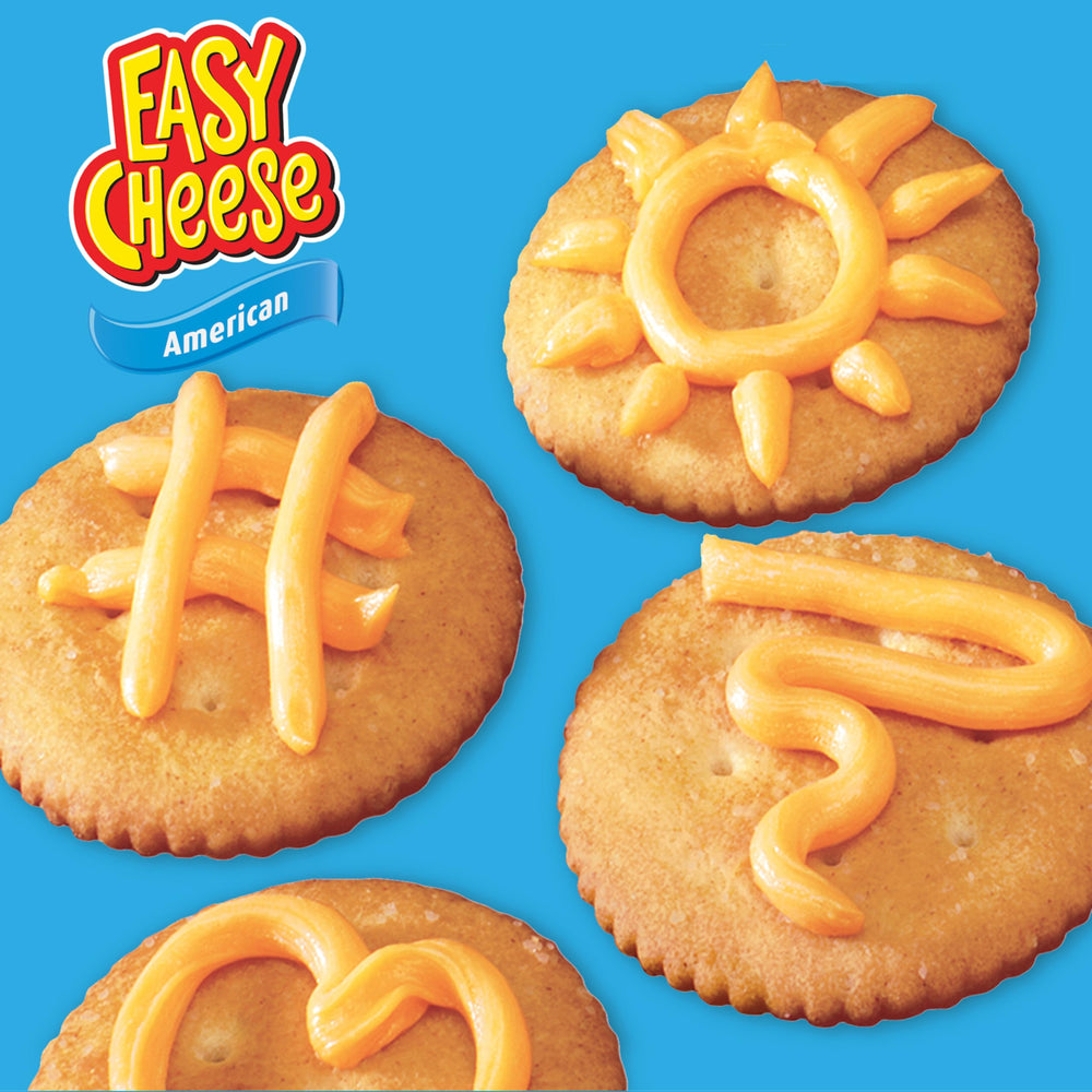 EASY CHEESE 8 oz can provides ready-to-use cheese topping