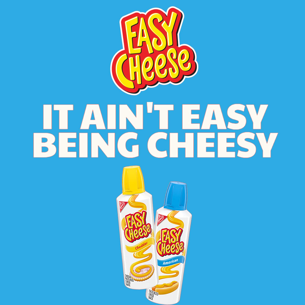 EASY CHEESE stored in pantry for on-the-go snacking
