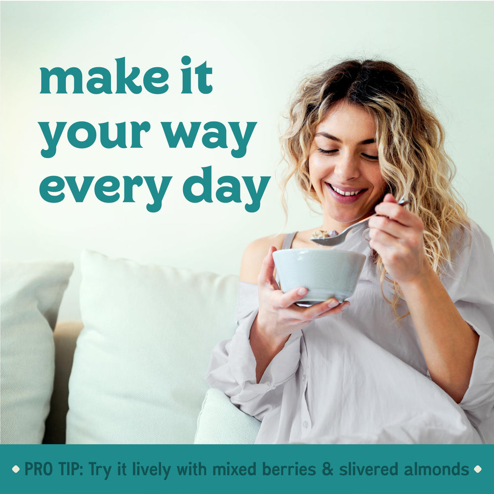 Easy Morning ready-to-eat serving bowl with spoon ready.