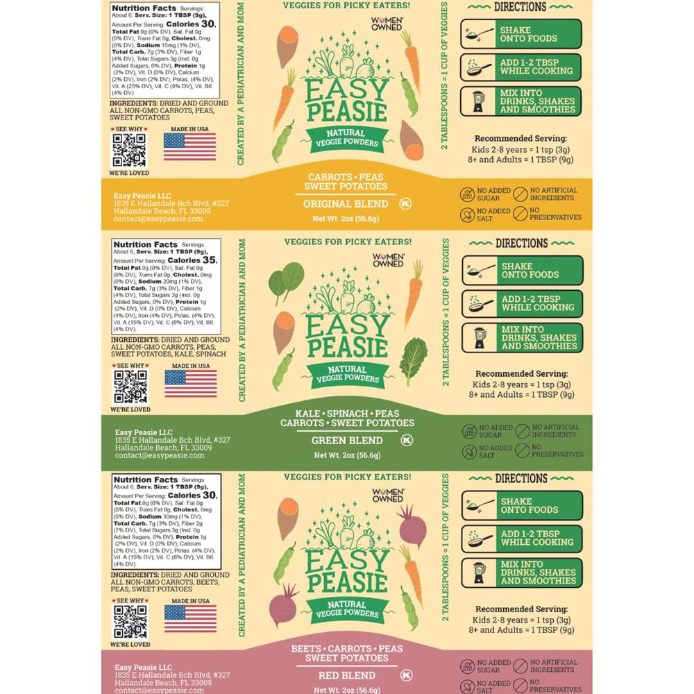 Made in USA label on Easy Peasie packaging