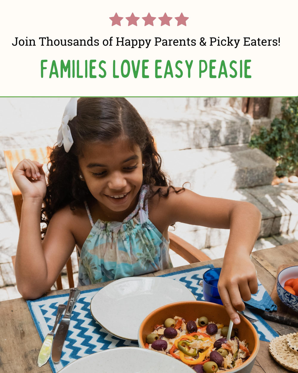 Easy Peasie meal addition sprinkled into pasta or oatmeal